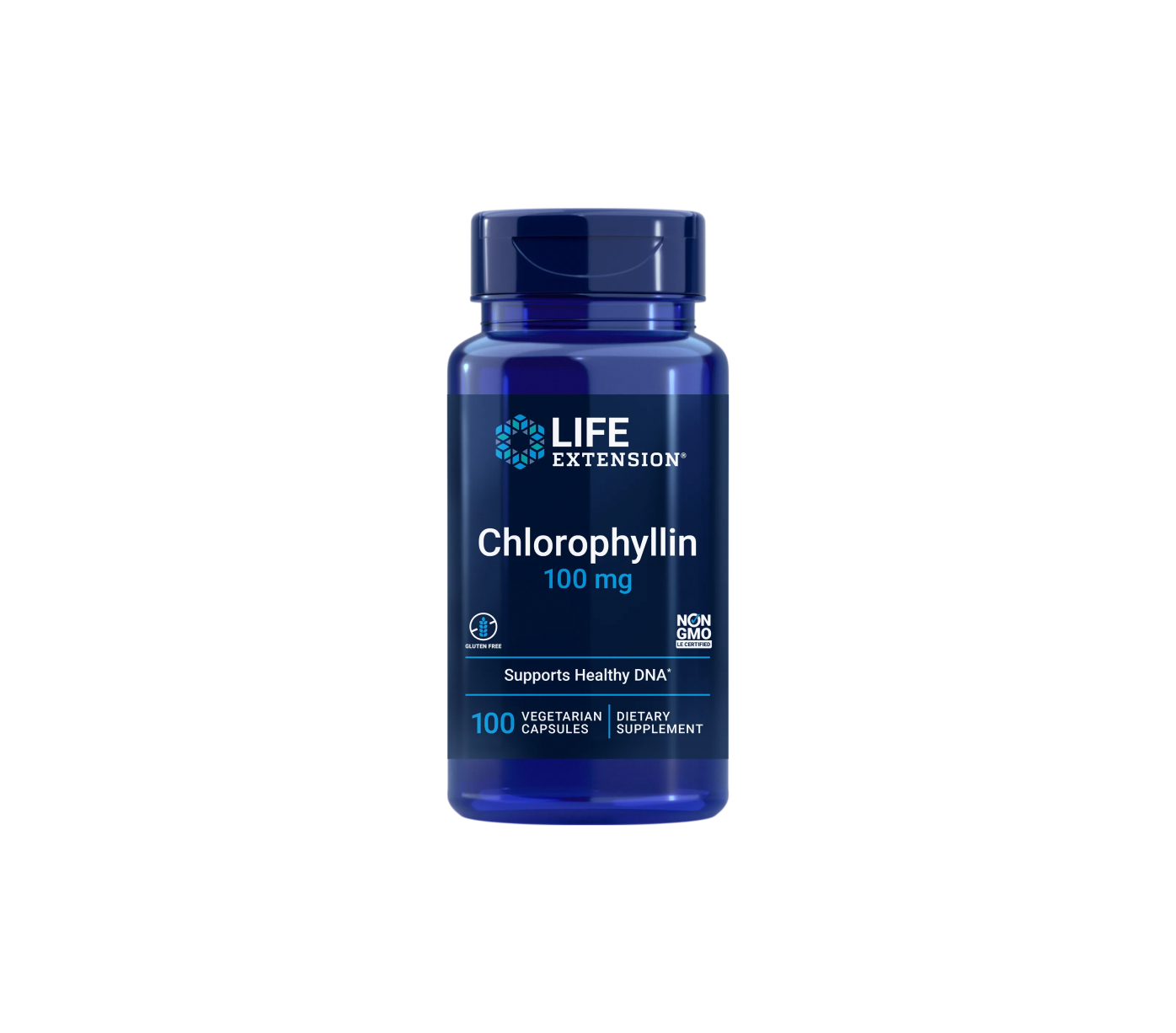 Life Extension supplement Chlorophyllin, 100 mg 100 vegetarian capsules to support DNA health